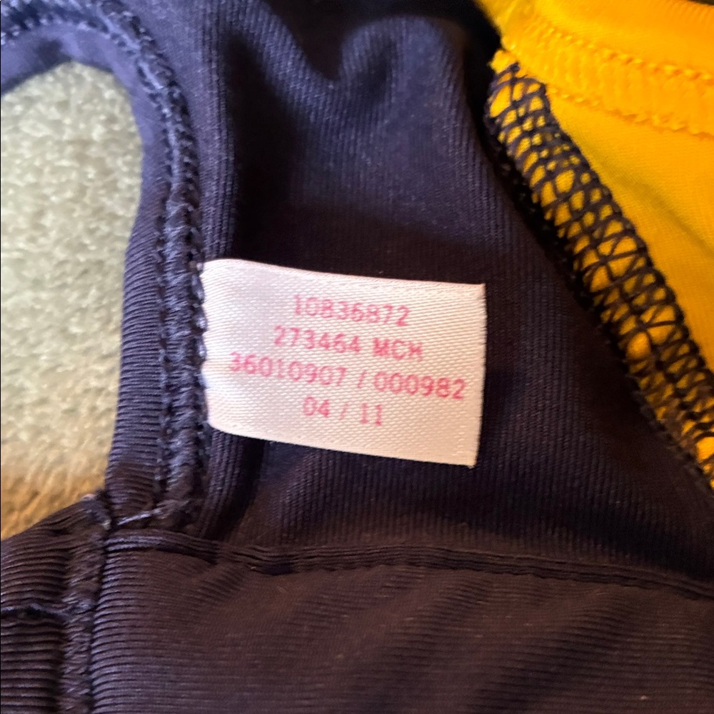 PINK Victoria's Secret Navy and Gold Michigan M Sports Bra - Picture 3 of 8